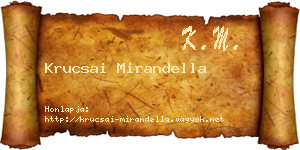 Krucsai Mirandella névjegykártya